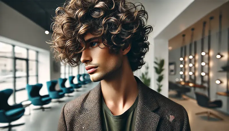 Wolf Cut Men: A Modern Take on Men’s Haircut Trends in 2024 6 Curly wolf cut for men