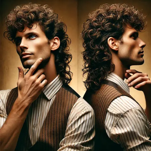 Curly Mullet Haircut