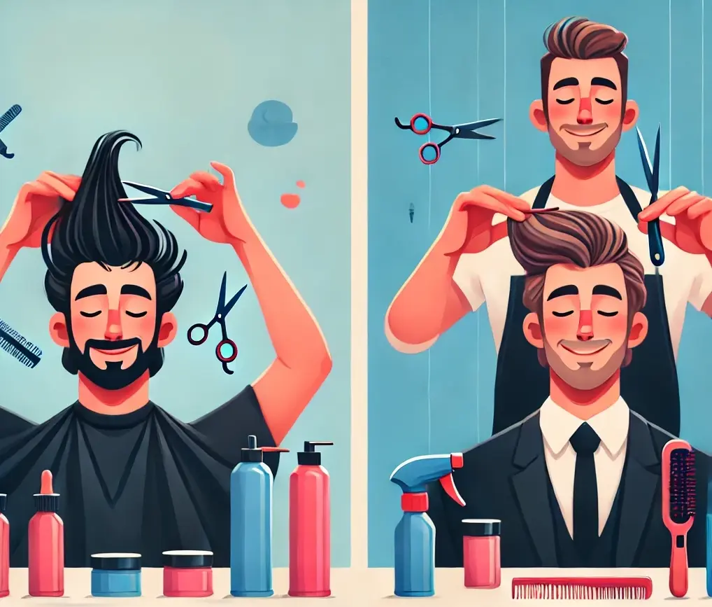 Wolf Cut Men: A Modern Take on Men’s Haircut Trends in 2024 27 WolfCut DIY vs Professional Styling